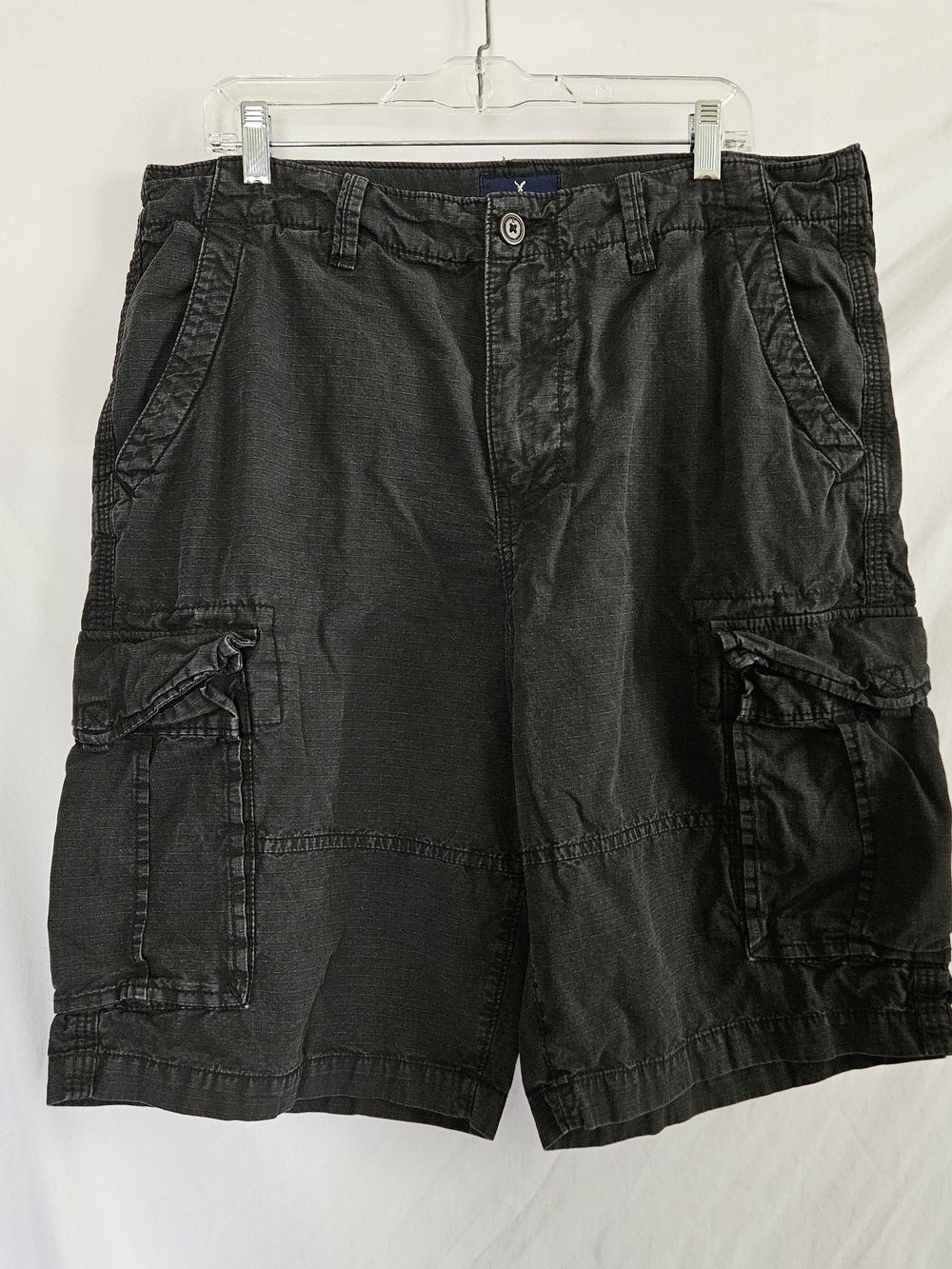 American Eagle Outfitters Longboard Cargo Shorts Mens 36 Black Grunge Y2K Skater